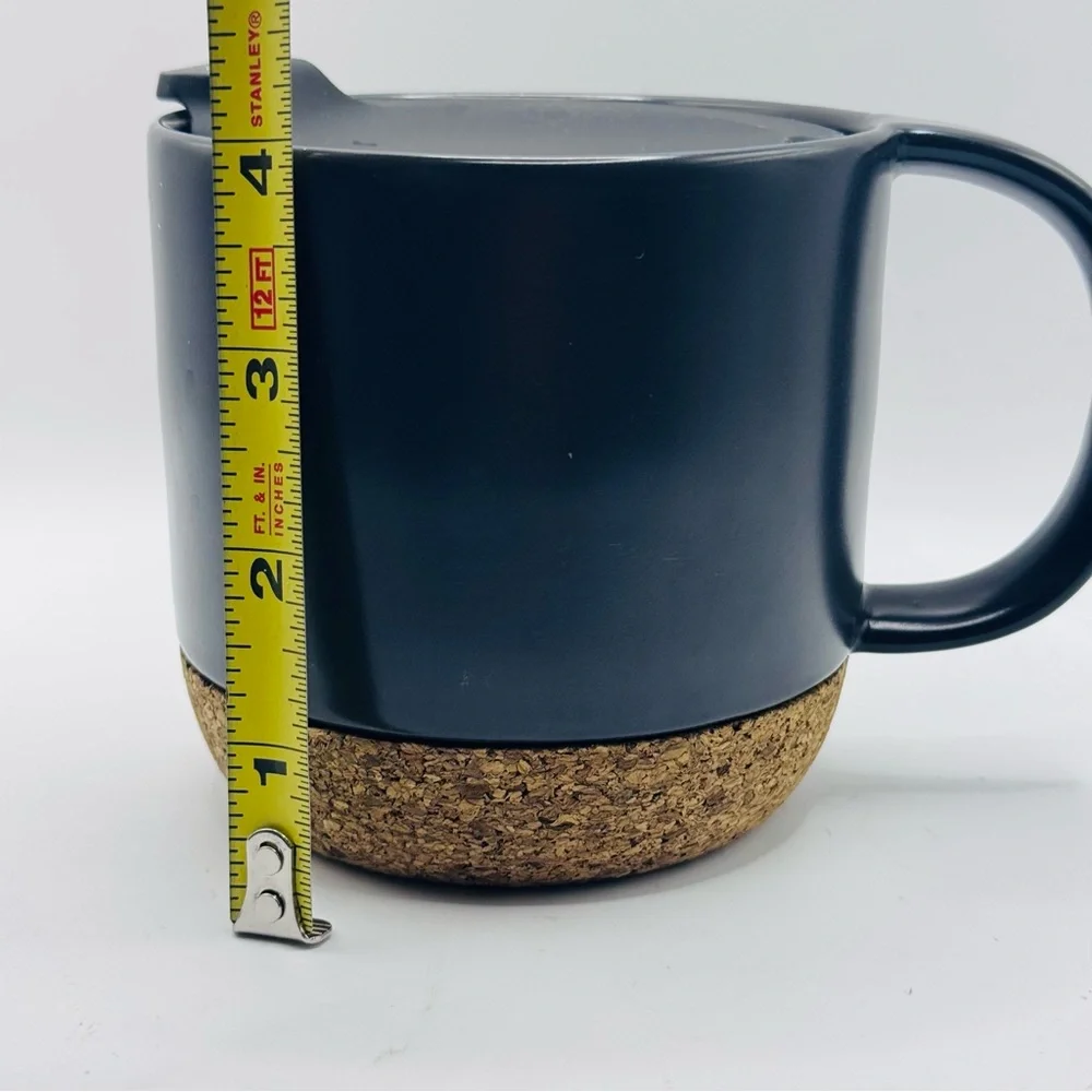 Starbucks STARBUCKS 2016 Brown Ceramic CORK BOTTOM Coffee MUG w/TRAVEL LID 12oz. - Picture 7 of 9